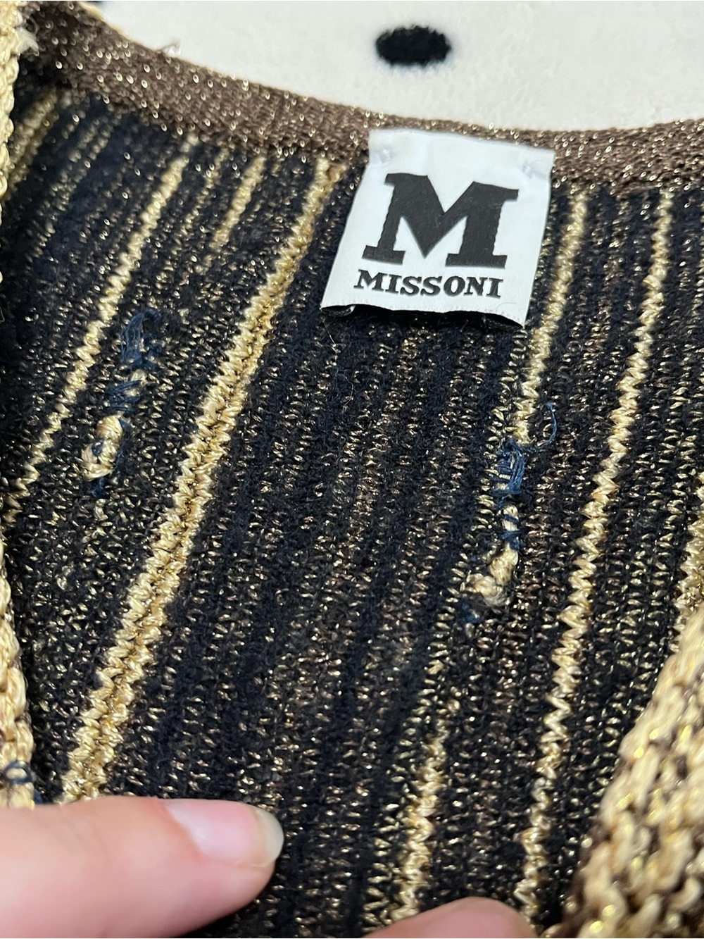 M Missoni Black & Gold Metallic Striped Knit Dress Size 40 - Picture 11 of 15
